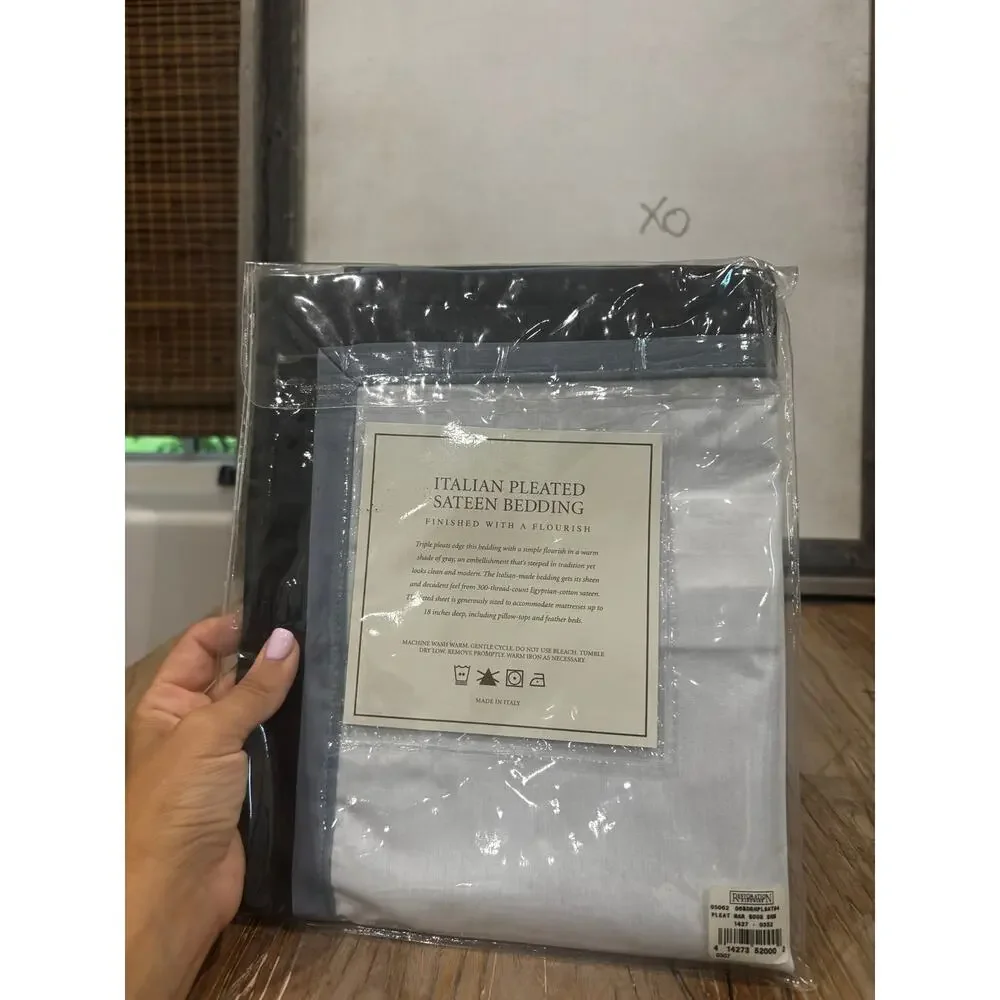 Restoration Hardware Italian Pleated Sateen Bedding Budoir Pillow Sham NWT 12X18
